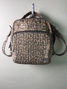 lug Quilted Taupe Leopard Crossbody Messenger Bag
